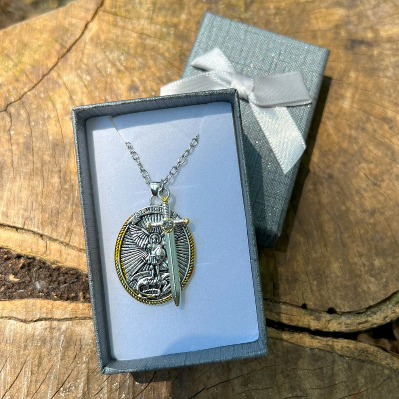 COLLAR DE PROTECCIÓN ARCÁNGEL SAN MIGUEL + CAJA DE REGALO