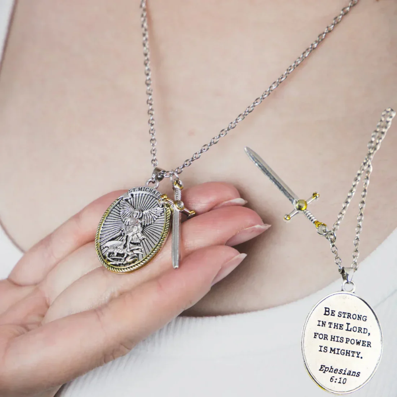 COLLAR DE PROTECCIÓN ARCÁNGEL SAN MIGUEL + CAJA DE REGALO