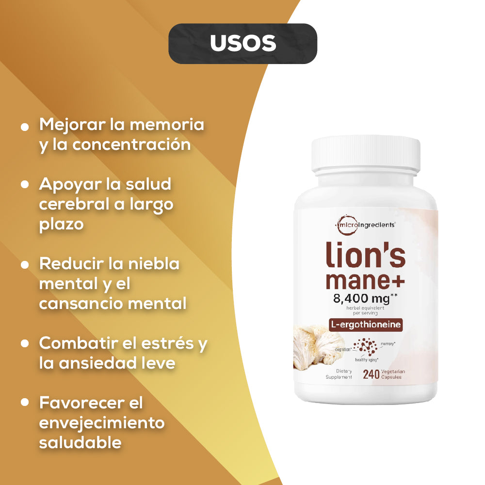 LION’S MANE+ PARA UN RENDIMIENTO CEREBRAL ÓPTIMO