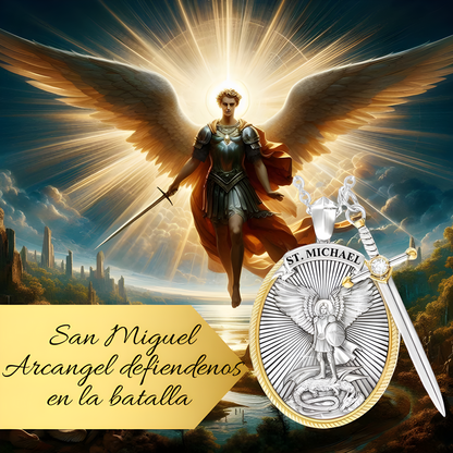 COLLAR DE PROTECCIÓN ARCÁNGEL SAN MIGUEL + CAJA DE REGALO