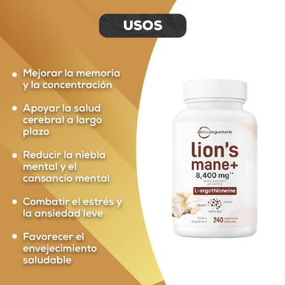 LION’S MANE+ PARA UN RENDIMIENTO CEREBRAL ÓPTIMO